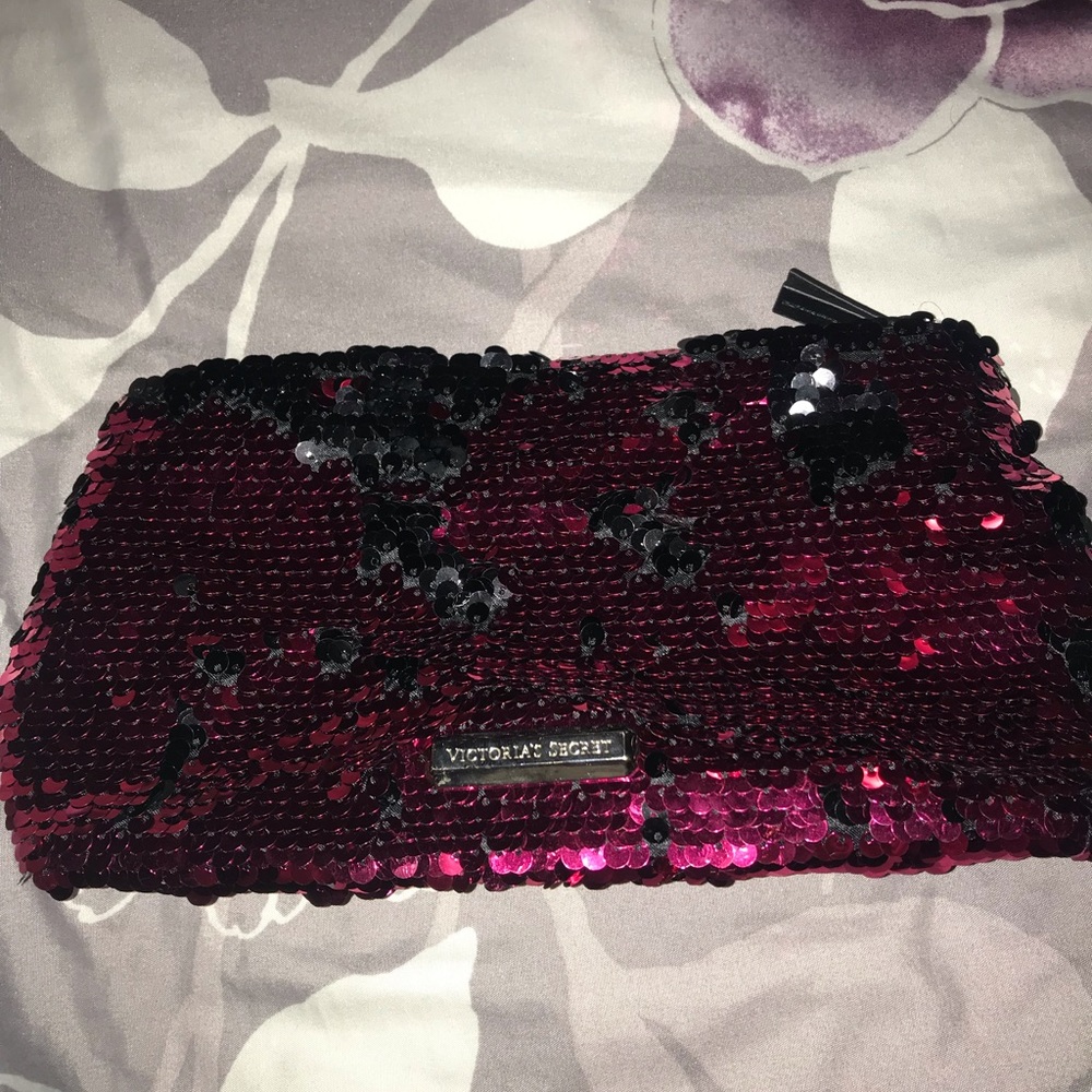 Pink sequin Victoria’s Secret makeup bag